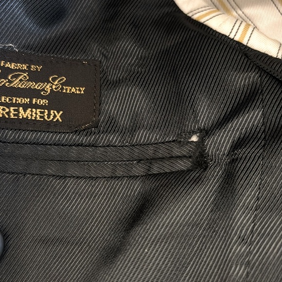 Loro Piano Blue Pinstripe Sport Jacket Blazer Men by Daniel Cremieux Size 38S - Picture 11 of 15